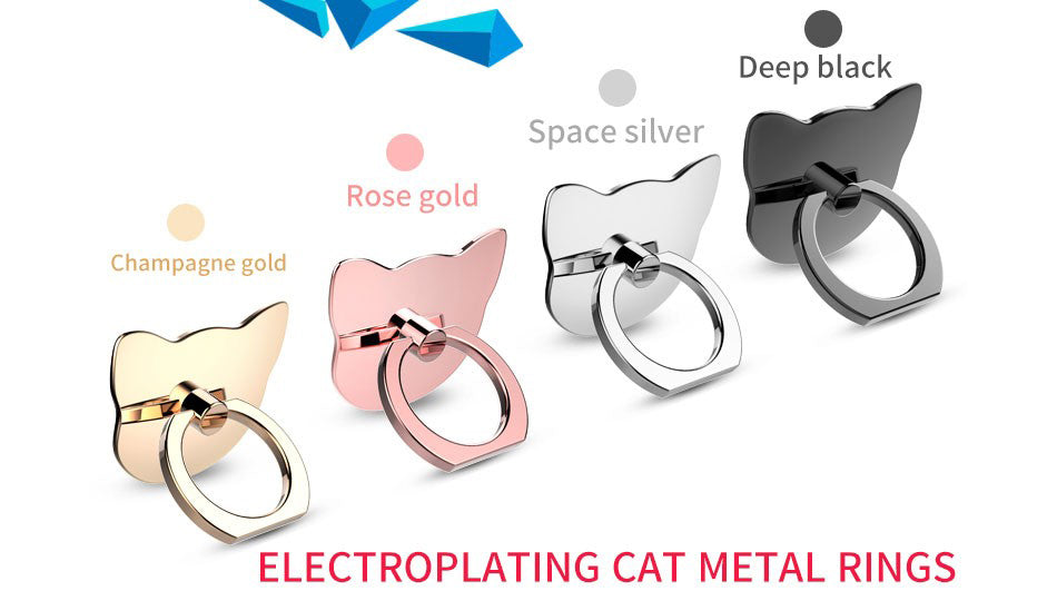 360 Degree metal Finger ring holder Cat Love, for iphone Phone stand