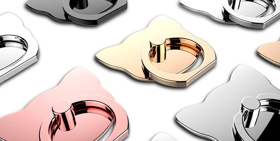 360 Degree metal Finger ring holder Cat Love, for iphone Phone stand