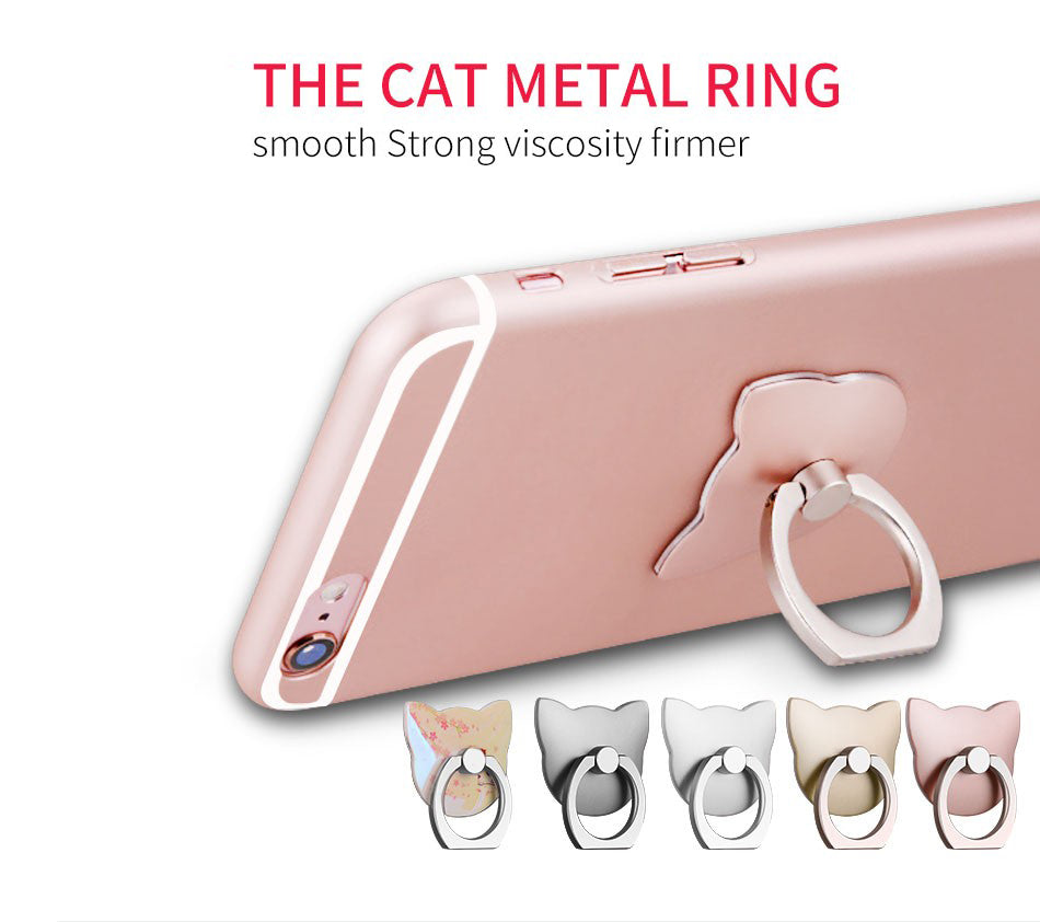 360 Degree metal Finger ring holder Cat Love, for iphone Phone stand