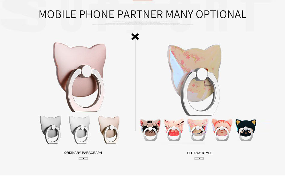 360 Degree metal Finger ring holder Cat Love, for iphone Phone stand