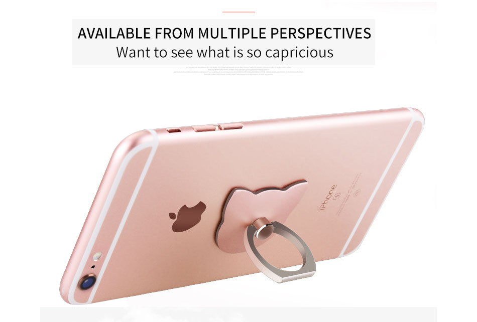 360 Degree metal Finger ring holder Cat Love, for iphone Phone stand