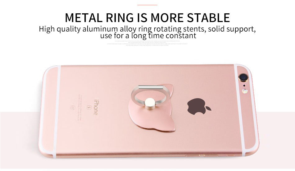 360 Degree metal Finger ring holder Cat Love, for iphone Phone stand