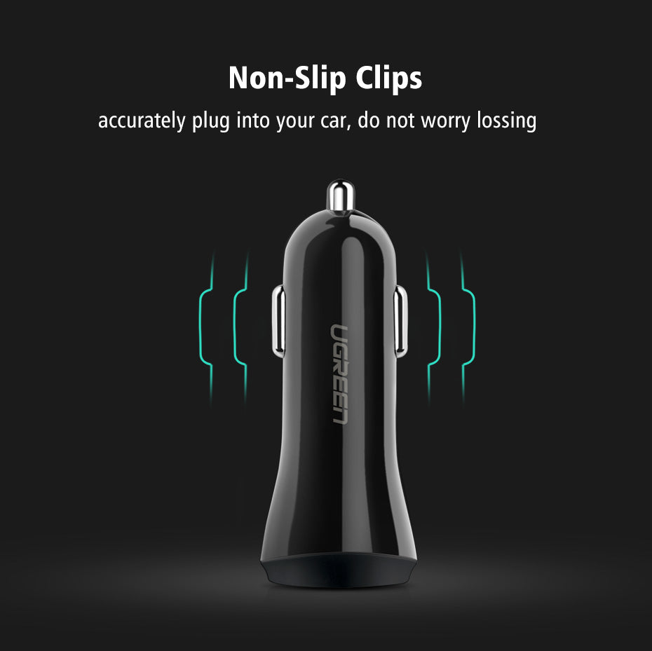 3A Car Charger 18W Quick Charge 3.0 Car-Charger with Charging Cable Fast Dual USB Mobile Phone Car Charger Quick Charger