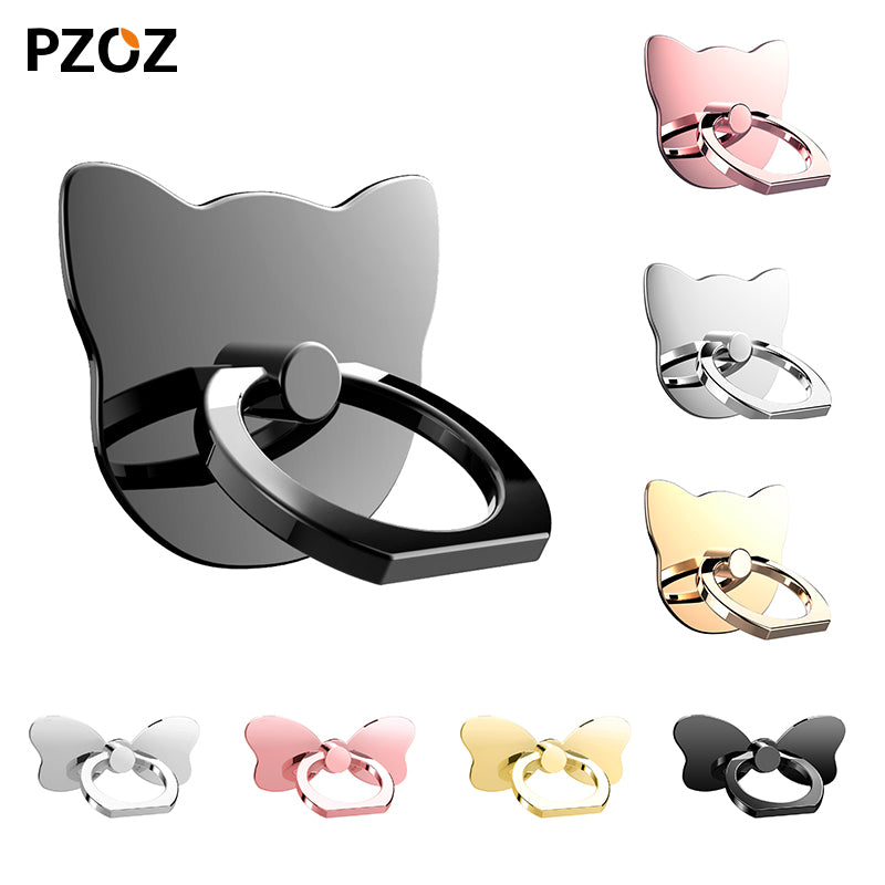 360 Degree metal Finger ring holder Cat Love, for iphone Phone stand
