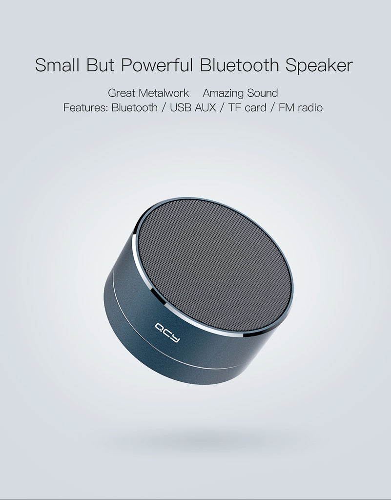 QCY A10 wireless bluetooth speaker metal mini portable subwoof sound with Mic TF card FM radio AUX MP3 music play loudspeaker