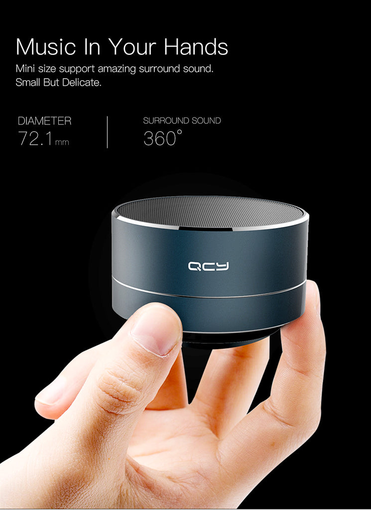 QCY A10 wireless bluetooth speaker metal mini portable subwoof sound with Mic TF card FM radio AUX MP3 music play loudspeaker