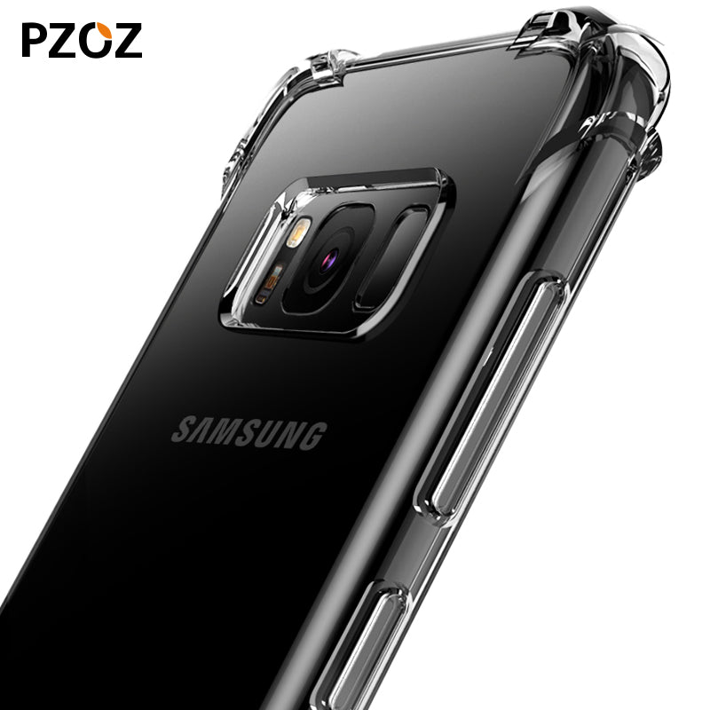 Pzoz for samsung galaxy s8 case silicone luxury shockproof for galaxy s8 plus Cover original Clear Protective armor s8 phone TPU