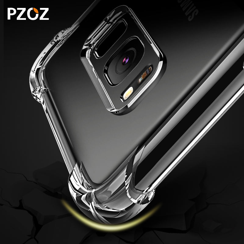 Pzoz for samsung galaxy s8 case silicone luxury shockproof for galaxy s8 plus Cover original Clear Protective armor s8 phone TPU