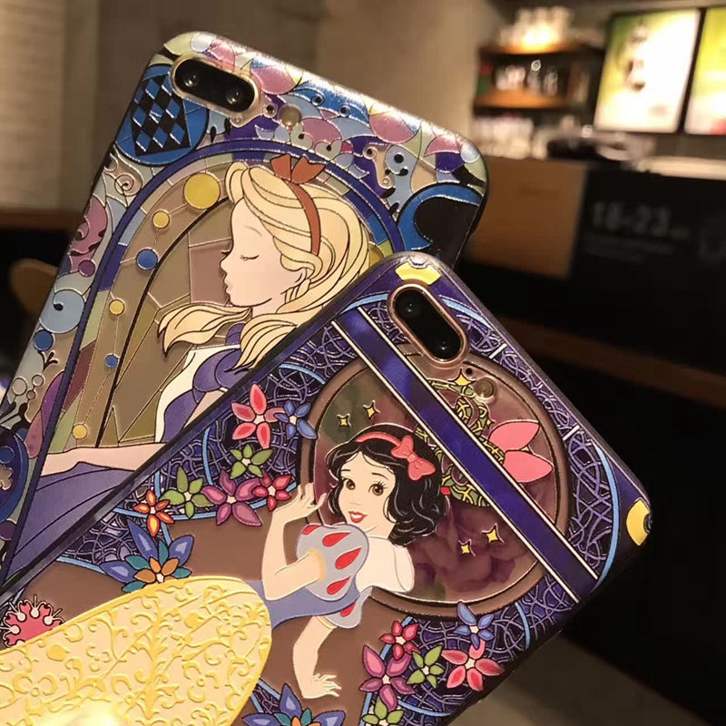 Matte 3D Relief Cute Mermaid Princess Phone Hard PC Cover Back For iPhone X 7 8 Plus