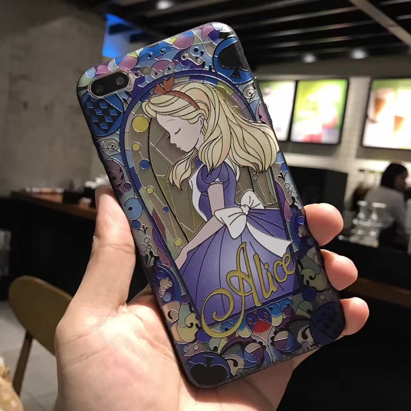 Matte 3D Relief Cute Mermaid Princess Phone Hard PC Cover Back For iPhone X 7 8 Plus