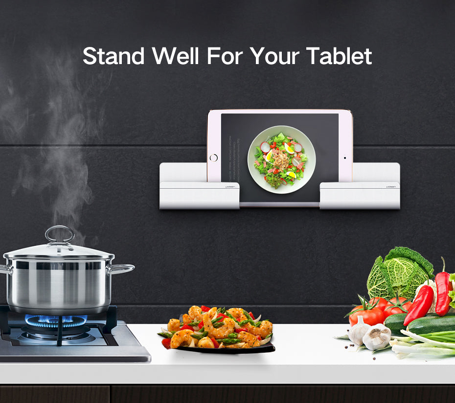 Universal Wall Mounted Phone Holder Charging Stand with 3M Adhesive for iPhone 8 X 7 Plus Samsung Galaxy Huawei Tablet