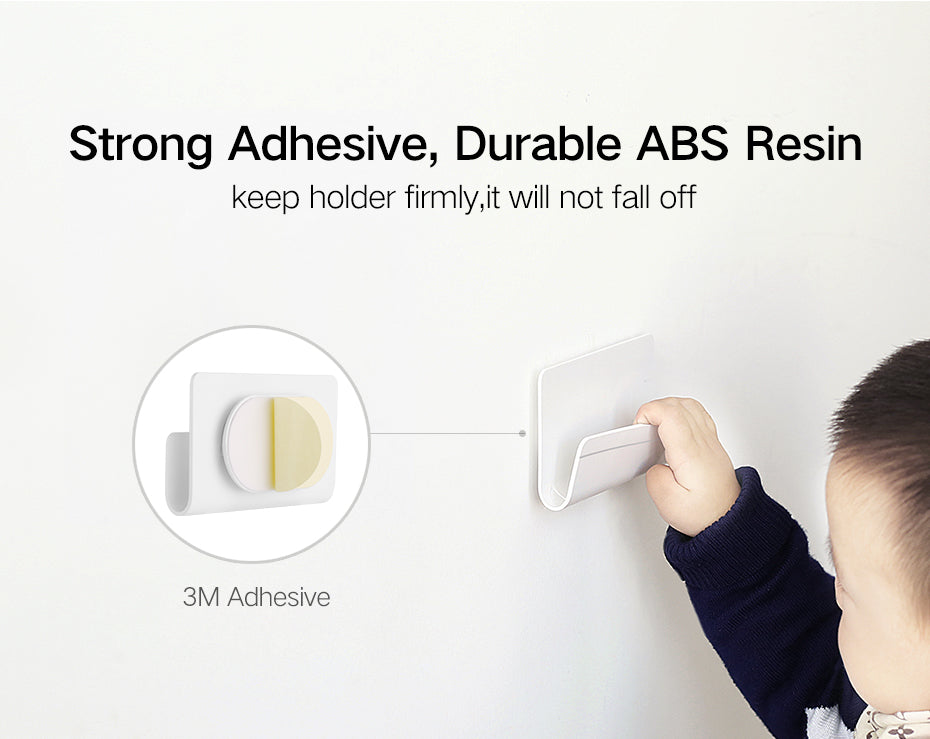 Universal Wall Mounted Phone Holder Charging Stand with 3M Adhesive for iPhone 8 X 7 Plus Samsung Galaxy Huawei Tablet