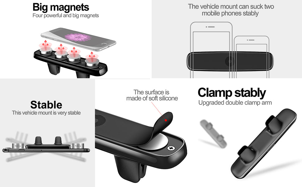 Car Phone Holder For iPhone Samsung  Strong Magnetic Car Holder