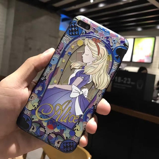 Matte 3D Relief Cute Mermaid Princess Phone Hard PC Cover Back For iPhone X 7 8 Plus