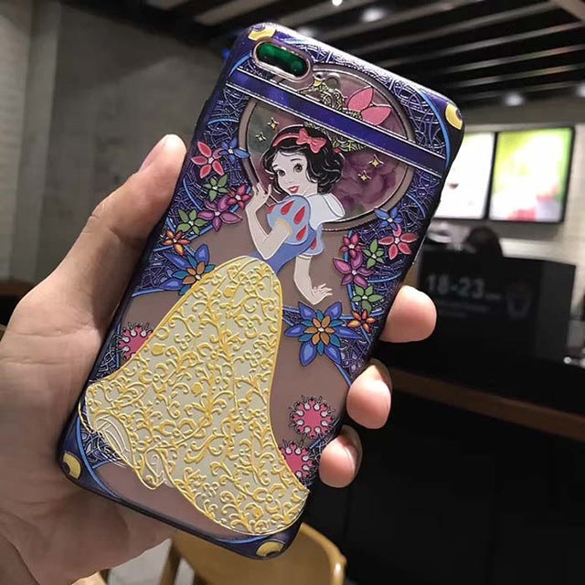 Matte 3D Relief Cute Mermaid Princess Phone Hard PC Cover Back For iPhone X 7 8 Plus