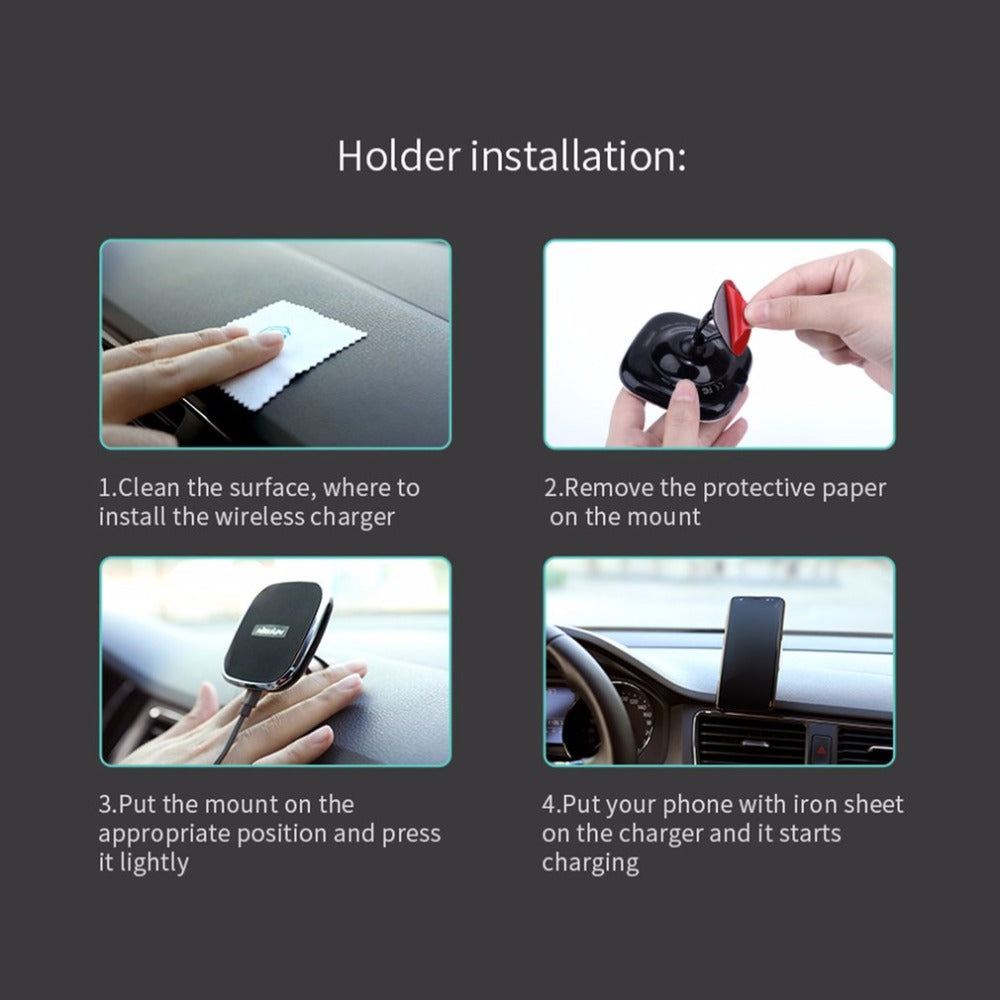 Car Charging Holder Magnetic Charger For Samsung For Note 5 For Note 7 For IPhone 6 7 6 Plus Wireless Charging Pad