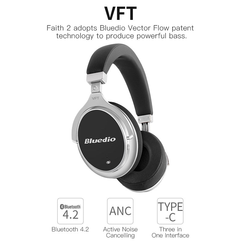 Bluedio F2 Active Noise Cancelling Wireless Bluetooth Headphones wireless Headset with Mic