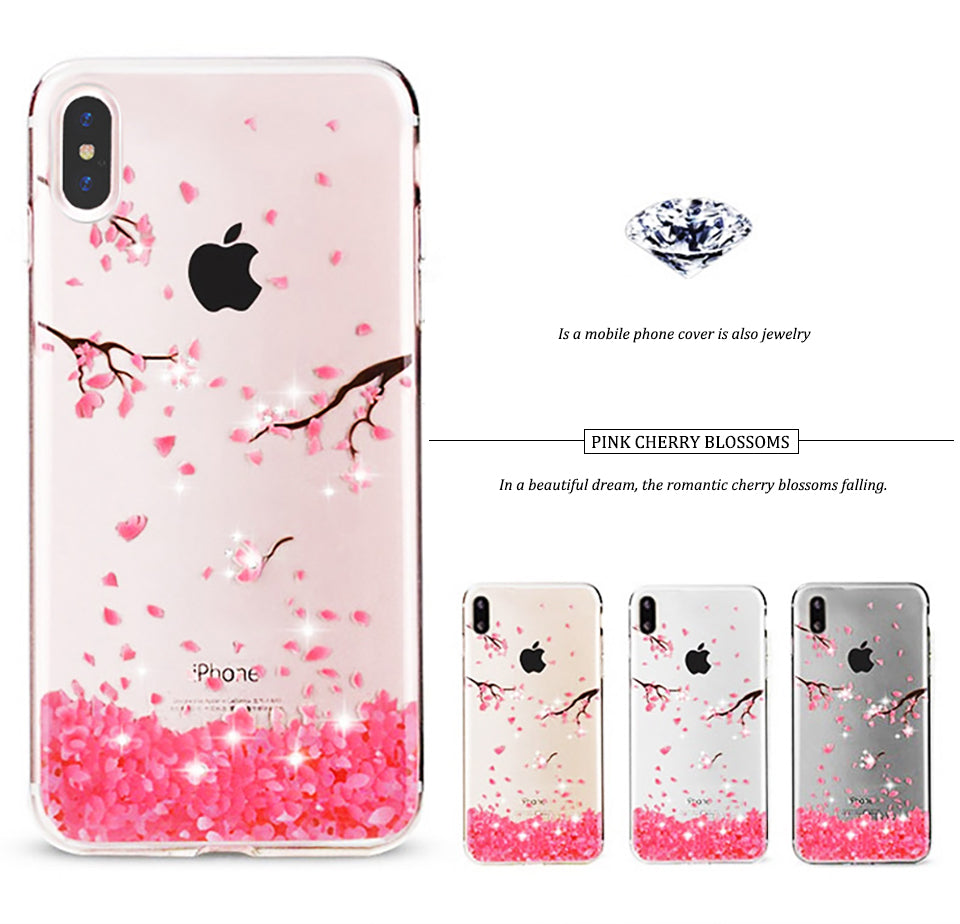 iphone x 10 Case Rhinestone Glitter Silicone Cover Original coque Luxury Crystal Diamond Soft Shell ultra thin