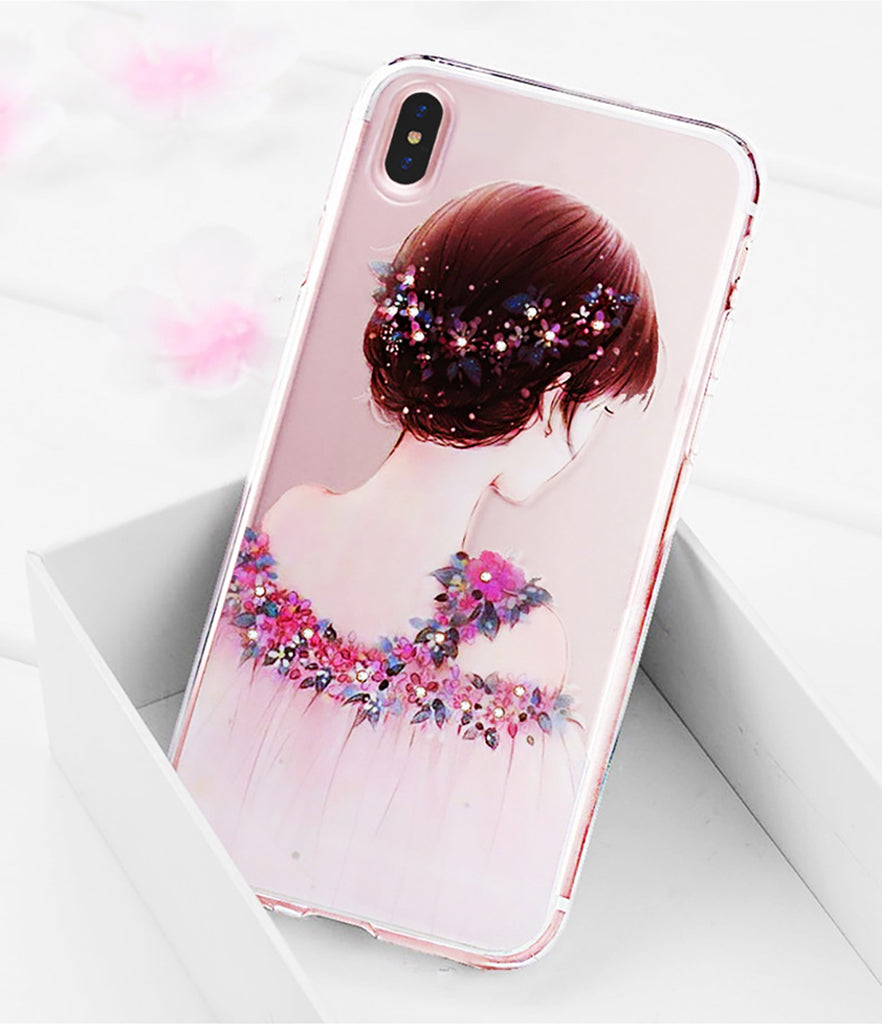 iphone x 10 Case Rhinestone Glitter Silicone Cover Original coque Luxury Crystal Diamond Soft Shell ultra thin