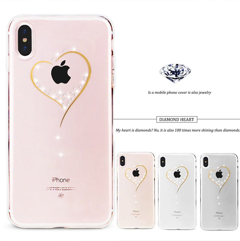 iphone x 10 Case Rhinestone Glitter Silicone Cover Original coque Luxury Crystal Diamond Soft Shell ultra thin