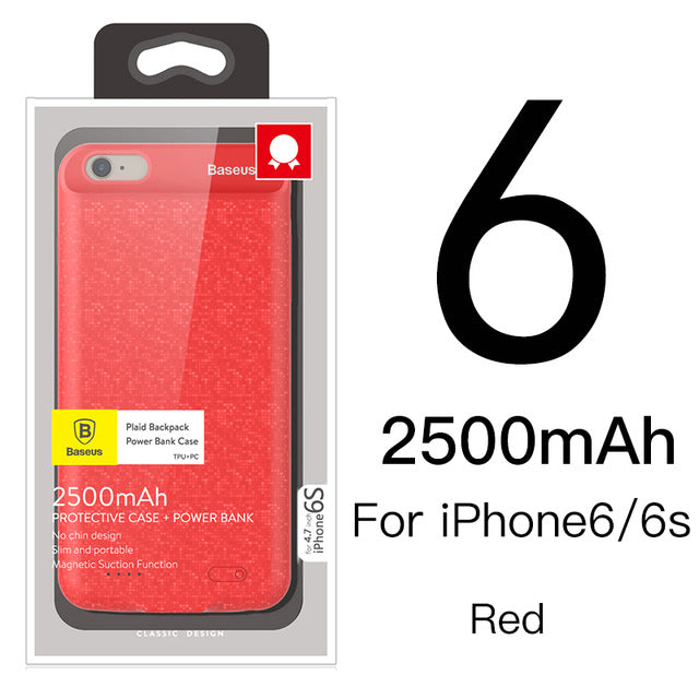 Baseus Battery Case For iPhone 7 6 6s Plus Charger Case 2500mAh 3650mAh Battery Charging Case Cover For iPhone Power Bank Case