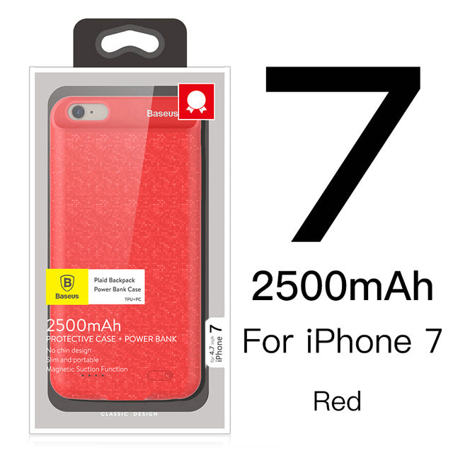 Baseus Battery Case For iPhone 7 6 6s Plus Charger Case 2500mAh 3650mAh Battery Charging Case Cover For iPhone Power Bank Case