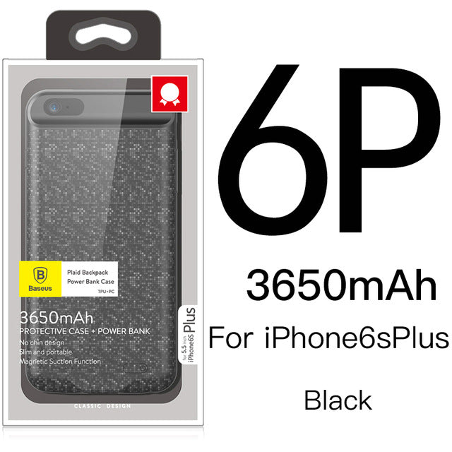 Baseus Battery Case For iPhone 7 6 6s Plus Charger Case 2500mAh 3650mAh Battery Charging Case Cover For iPhone Power Bank Case