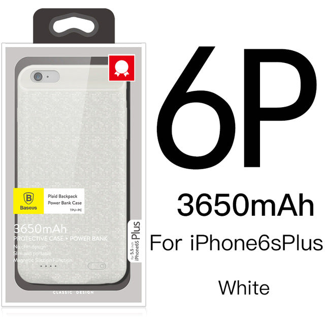 Baseus Battery Case For iPhone 7 6 6s Plus Charger Case 2500mAh 3650mAh Battery Charging Case Cover For iPhone Power Bank Case
