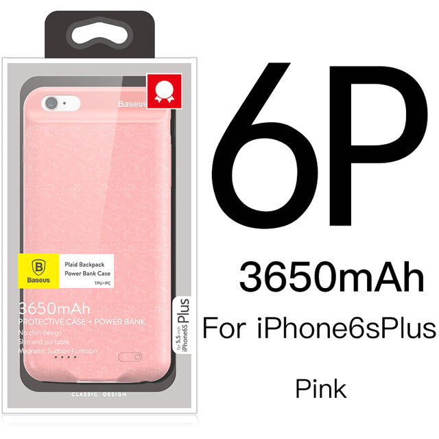 Baseus Battery Case For iPhone 7 6 6s Plus Charger Case 2500mAh 3650mAh Battery Charging Case Cover For iPhone Power Bank Case