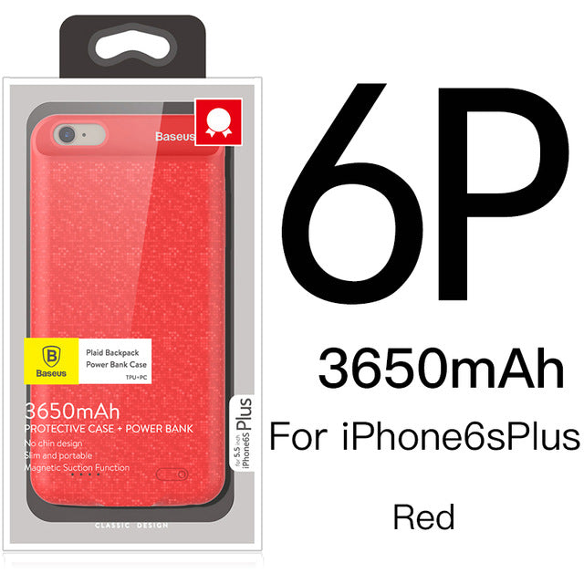 Baseus Battery Case For iPhone 7 6 6s Plus Charger Case 2500mAh 3650mAh Battery Charging Case Cover For iPhone Power Bank Case
