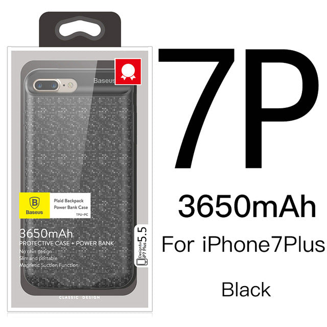 Baseus Battery Case For iPhone 7 6 6s Plus Charger Case 2500mAh 3650mAh Battery Charging Case Cover For iPhone Power Bank Case