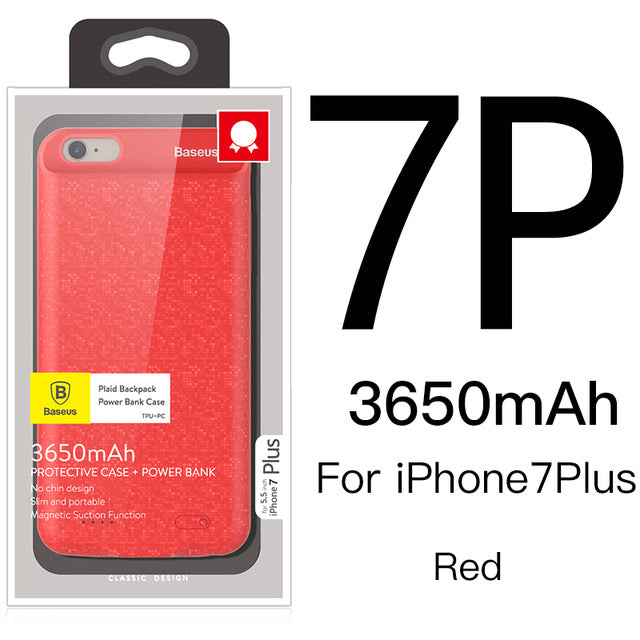 Baseus Battery Case For iPhone 7 6 6s Plus Charger Case 2500mAh 3650mAh Battery Charging Case Cover For iPhone Power Bank Case