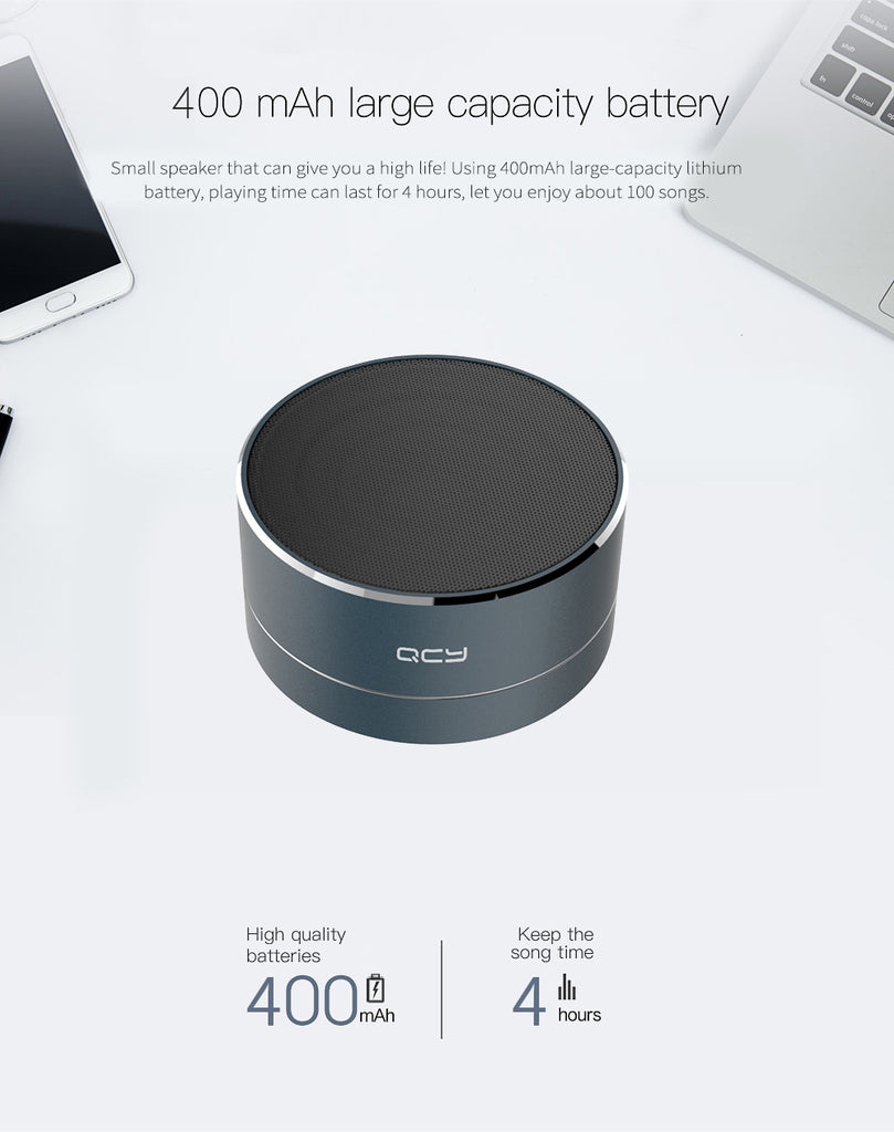 QCY A10 wireless bluetooth speaker metal mini portable subwoof sound with Mic TF card FM radio AUX MP3 music play loudspeaker
