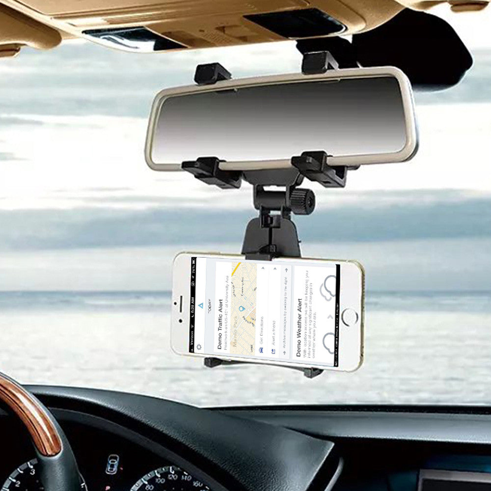 Adjustable Rotary GPS Mobile Phone Car Auto Rearview Mirror Mount