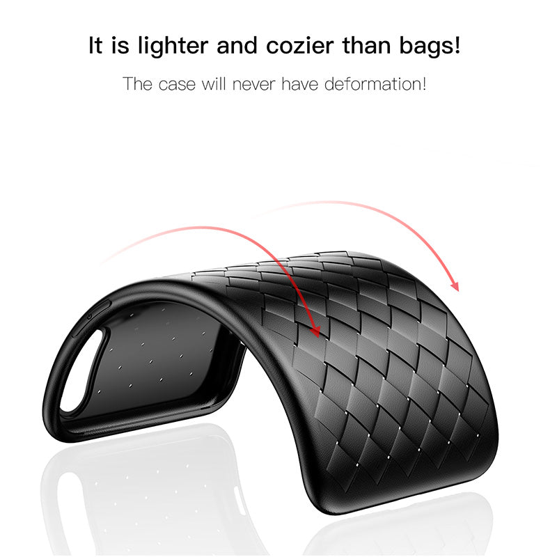 Baseus Luxury Grid Weaving Case For iPhone X Cases Ultra Thin Soft BV Protective Case