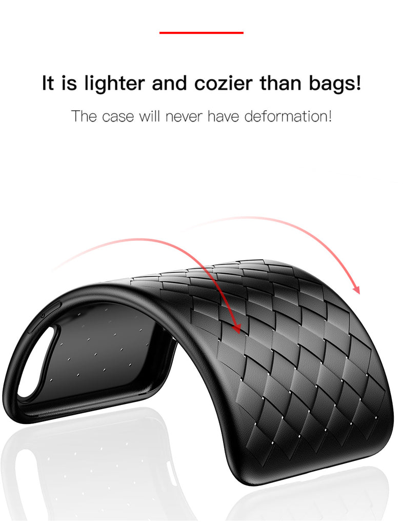 Baseus Luxury Grid Weaving Case For iPhone X Cases Ultra Thin Soft BV Protective Case