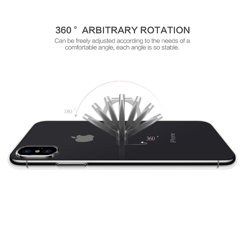 iphone X case TPU transparent Mobile Phone Crystal Clear protective silicone soft case Finger Ring holder case shell