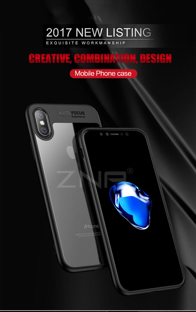 Case For iPhone 8 7 6 6s X Ultra Thin Capinhas PC & TPU Silicone Cover