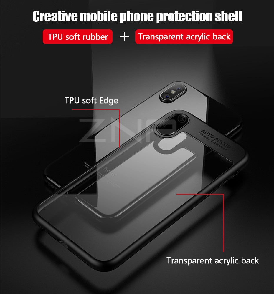 Case For iPhone 8 7 6 6s X Ultra Thin Capinhas PC & TPU Silicone Cover