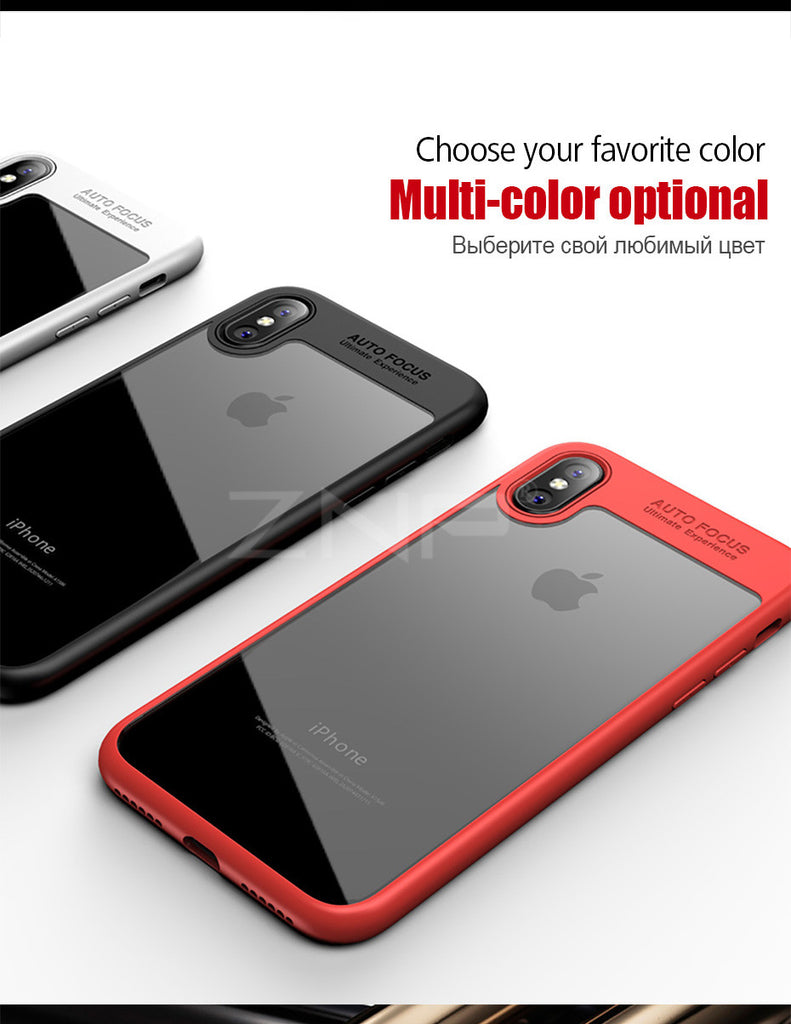 Case For iPhone 8 7 6 6s X Ultra Thin Capinhas PC & TPU Silicone Cover