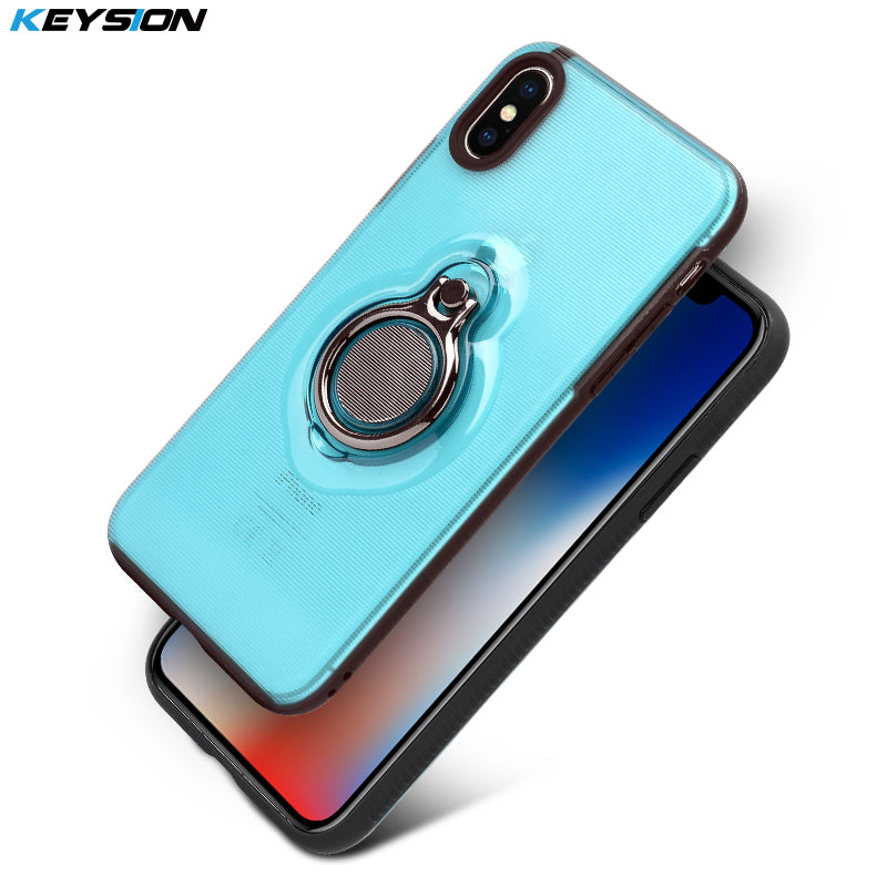 Phone Case for iPhone X Finger Ring Case TPU + PC Car Holder Stand Magnetic Bracket Back Cover