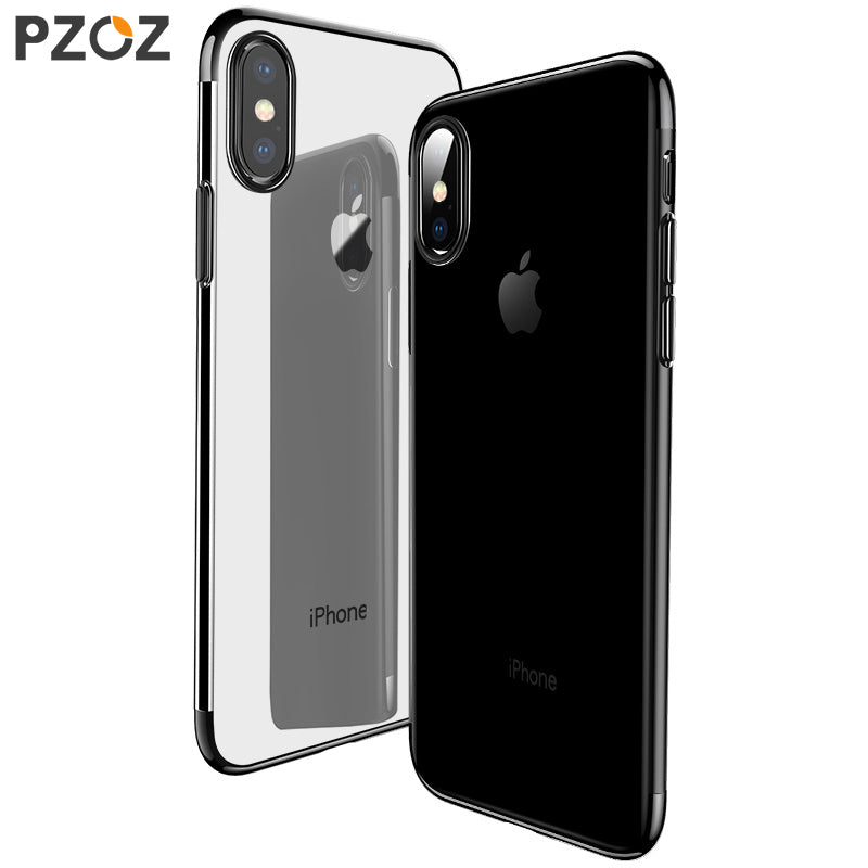 Ultra thin case Plating TPU transparent Silicone Case Cover for Iphone X