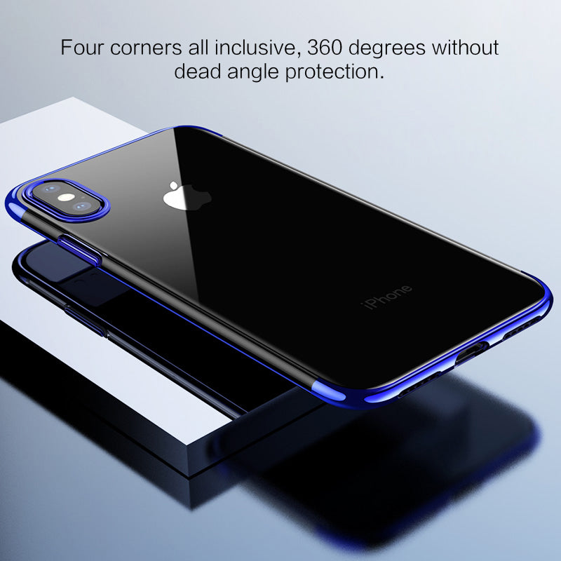 Ultra thin case Plating TPU transparent Silicone Case Cover for Iphone X