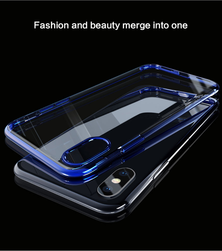 Ultra thin case Plating TPU transparent Silicone Case Cover for Iphone X
