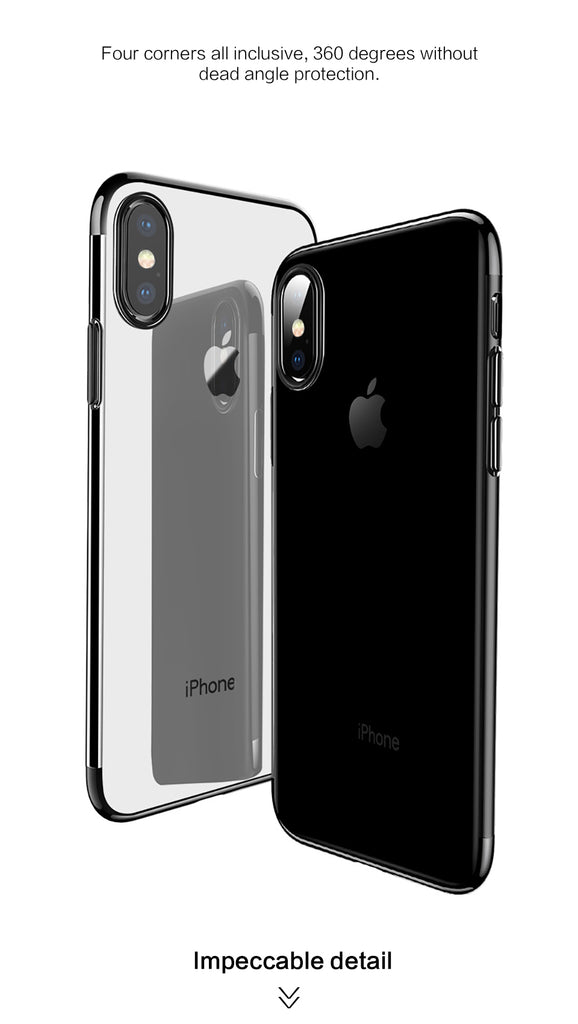 Ultra thin case Plating TPU transparent Silicone Case Cover for Iphone X