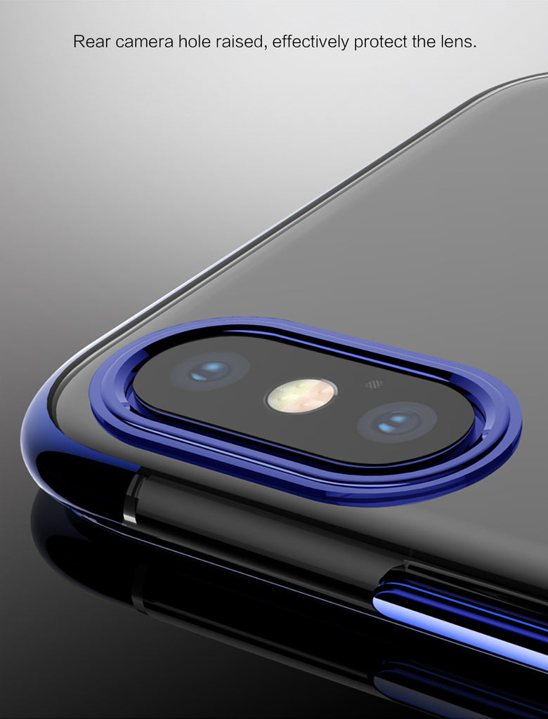Ultra thin case Plating TPU transparent Silicone Case Cover for Iphone X