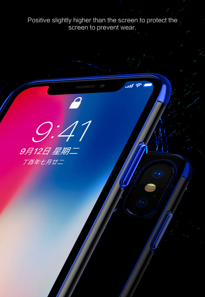 Ultra thin case Plating TPU transparent Silicone Case Cover for Iphone X