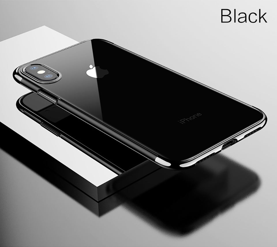 Ultra thin case Plating TPU transparent Silicone Case Cover for Iphone X