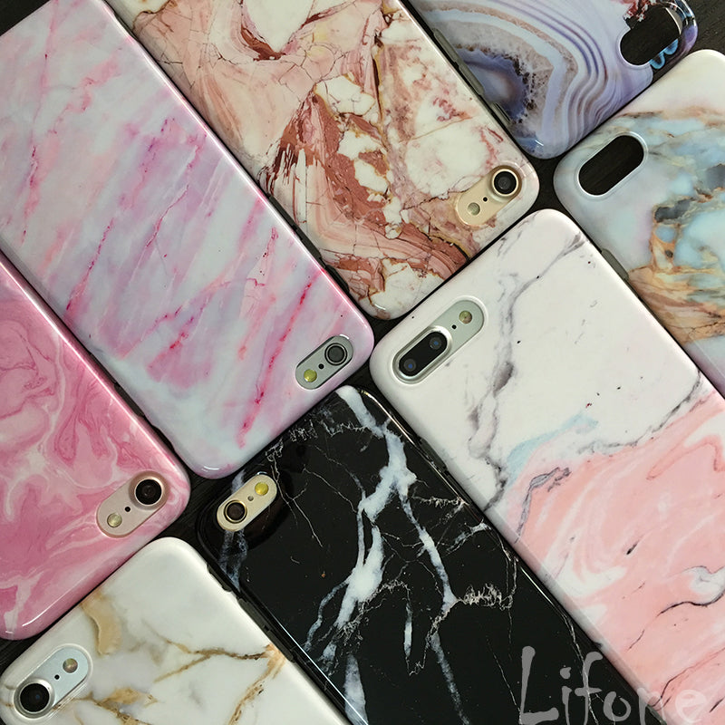 Marble Stone Gel Case For iPhone 7 6 6S Plus Soft Silicone Granite Cover Back For iPhone X, 8 Plus
