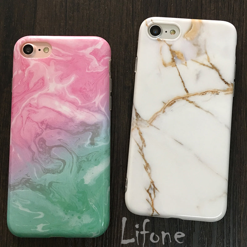 Marble Stone Gel Case For iPhone 7 6 6S Plus Soft Silicone Granite Cover Back For iPhone X, 8 Plus